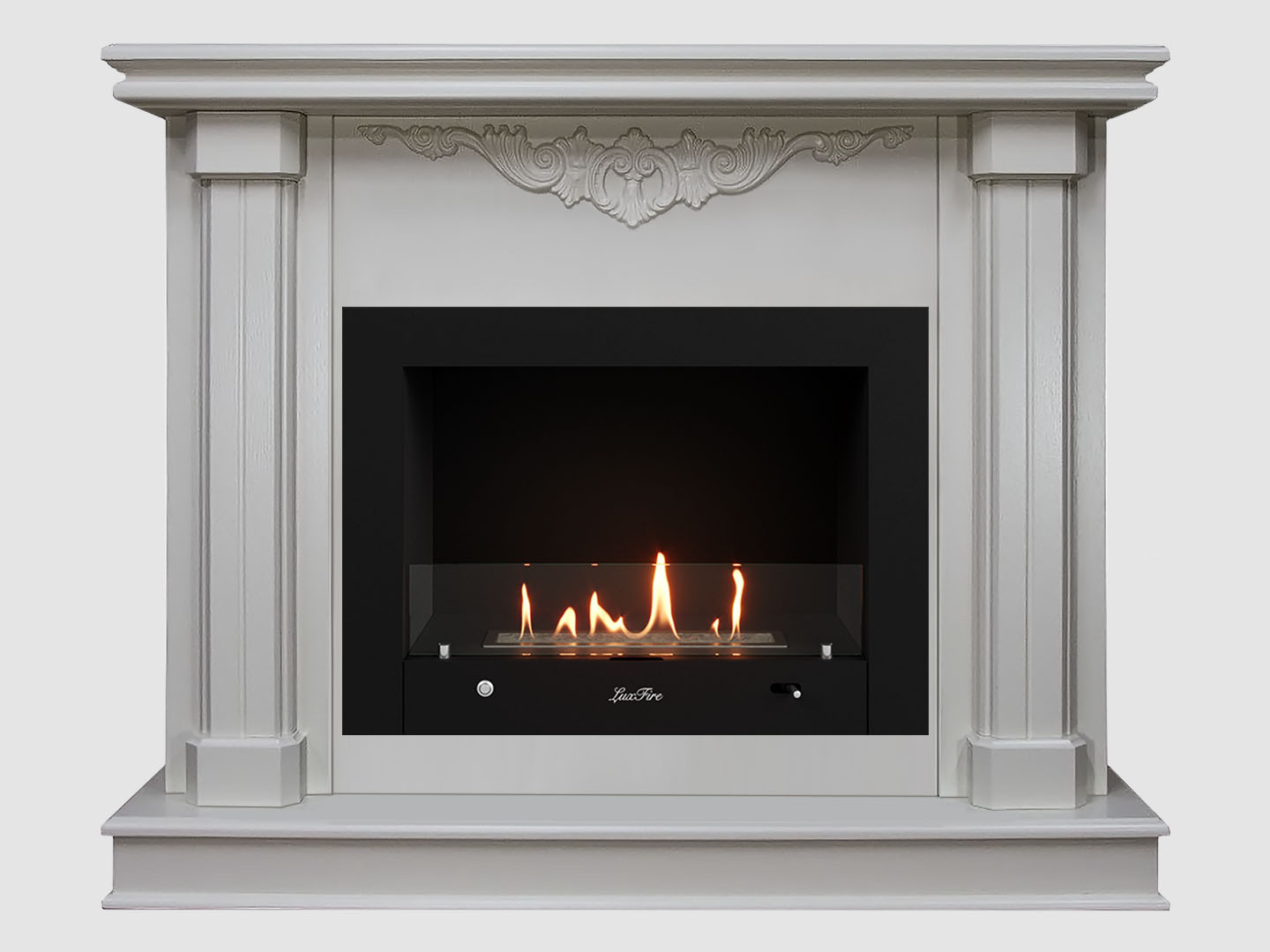 Каминный портал МДФ "Лукас 1080" с биокамином Lux Fire "Фаер Бокс 4-25.5" (белый) Каминный портал МДФ "Лукас 1080" с биокамином Lux Fire "Фаер Бокс 4-25.5" (белый) по цене 100 900 руб.