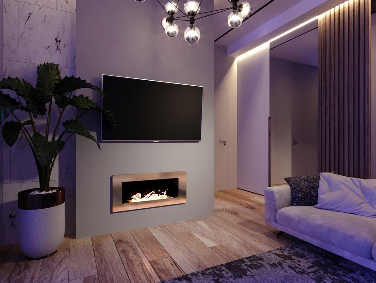 Биокамин "Русский огонь" Барокко 900V встраиваемый с декоративным стеклом (стемалитом) по цене 40 650 руб.