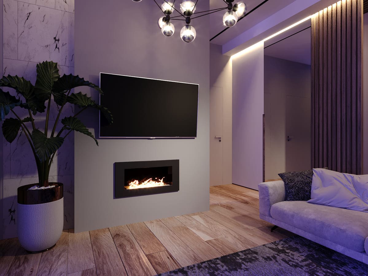 Биокамин "Русский огонь" Лофт 800V встраиваемый (высота 500мм.) с защитным и декоративным стеклом по цене 29 550 руб.