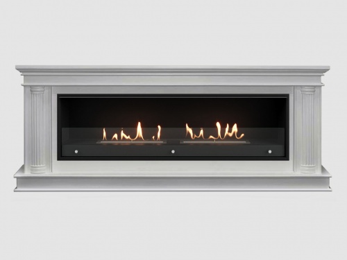 Каминный портал МДФ "ROMA 1980" с биокамином Lux Fire "Фаер Бокс Вега-2" (белый)