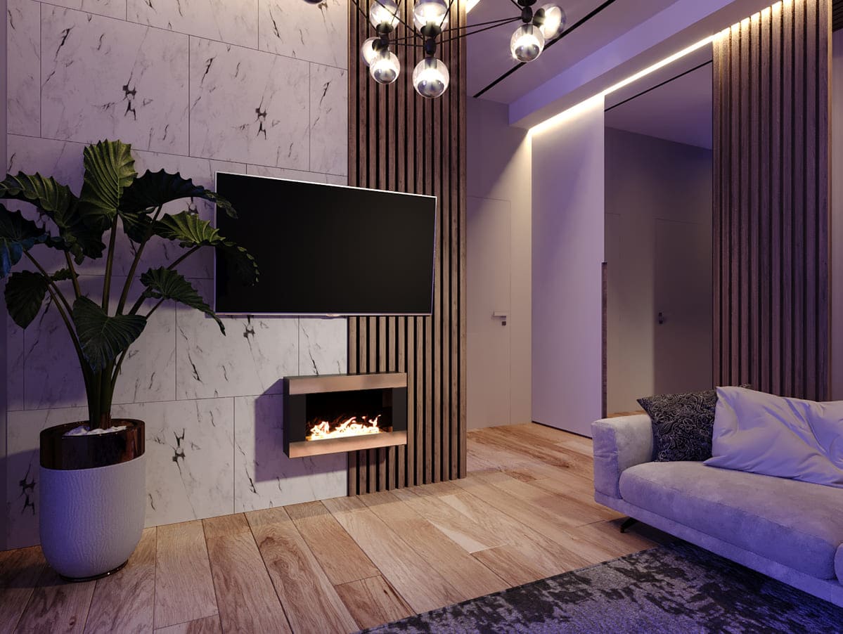 Биокамин "Русский огонь" Голд 650N настенный с декоративным стеклом (стемалитом) по цене 22 350 руб.