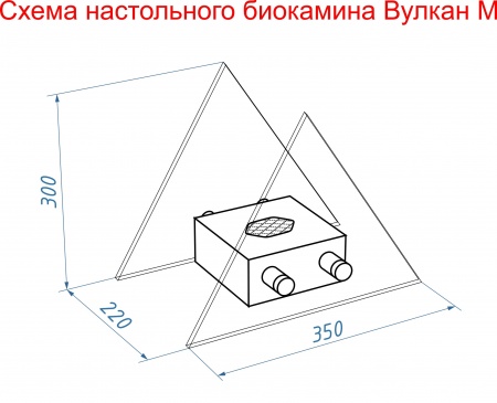 Настольный биокамин Lux Fire "Вулкан" M Красный по цене 11 490 руб.