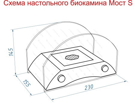 Настольный биокамин Lux Fire "Графский мост" S (черный) по цене 14 641 руб.