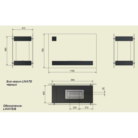 Биокамин Kratki LINATE/B по цене 