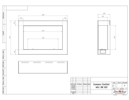 Биокамин SteelHeat WALL ONE 800 черный по цене 32 970 руб.