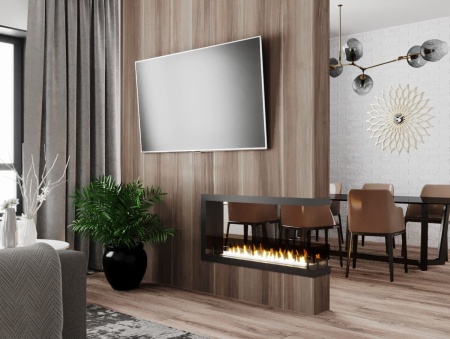 Биокамин "Русский огонь" Честер Торцевой 1000 с защитным стеклом по цене 41 050 руб.